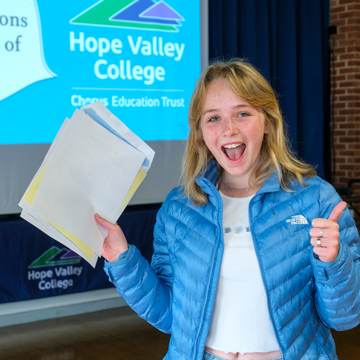 Image of student receiving exam results